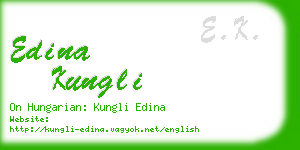 edina kungli business card